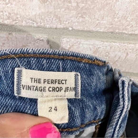Madewell The Perfect Vintage Crop Distressed Jeans in Rosabelle Wash Size 24 - Picture 11 of 12